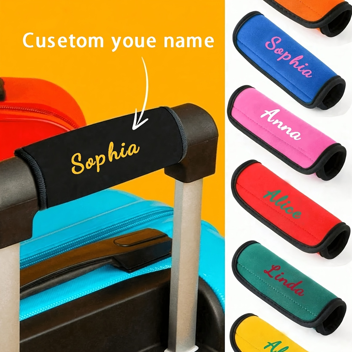 Travel Accessories To Gift - Custom Name Luggage Handle Cover, Custom