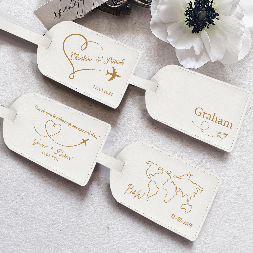 Travel Accessories To Gift - Personalized Pu Leather Luggage Tag Monogrammed