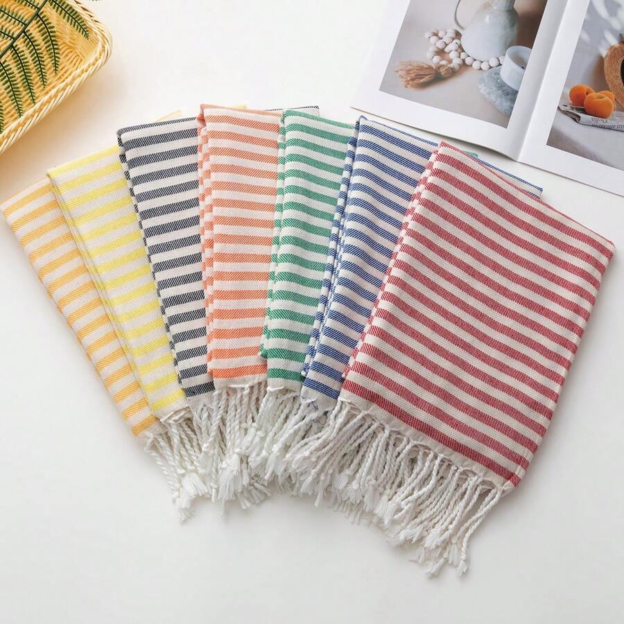 1pc Lightweight Striped Turkis - Travel Towel Quick Dry 评论和价格