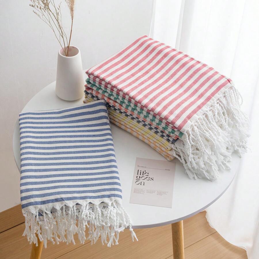 1pc Lightweight Striped Turkis - Travel Towel Quick Dry 评论和价格