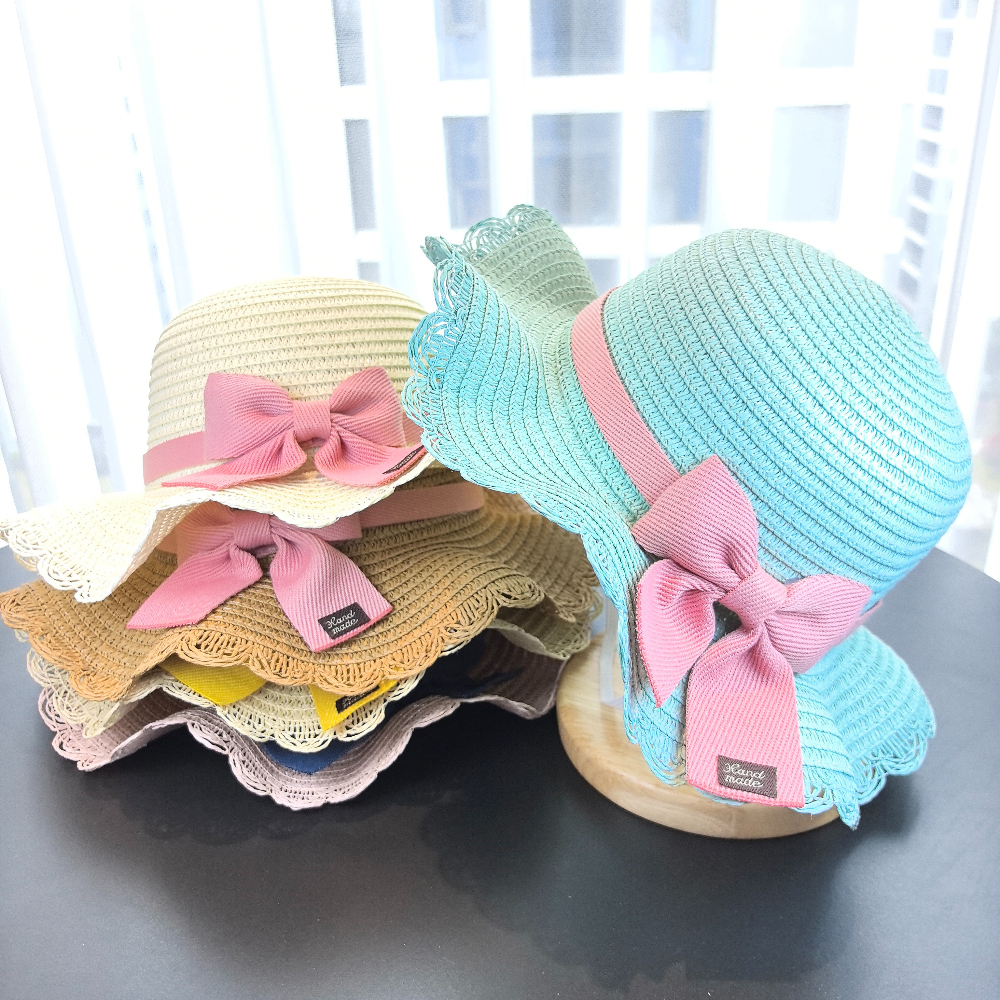 Girls 2pcs Straw Hat Solid Col - Travel Accessories For 4 Year Old 评论和价格