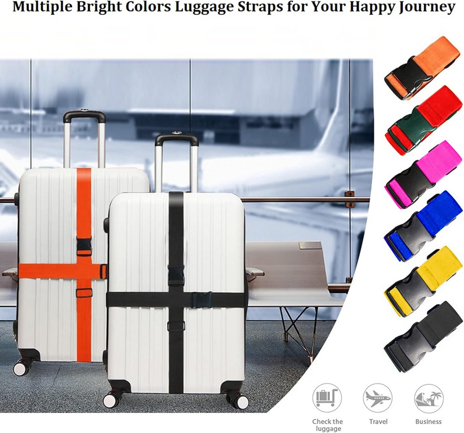 2 Pack Adjustable Luggage Stra - Travel Accessories Luggage Straps 评论和价格