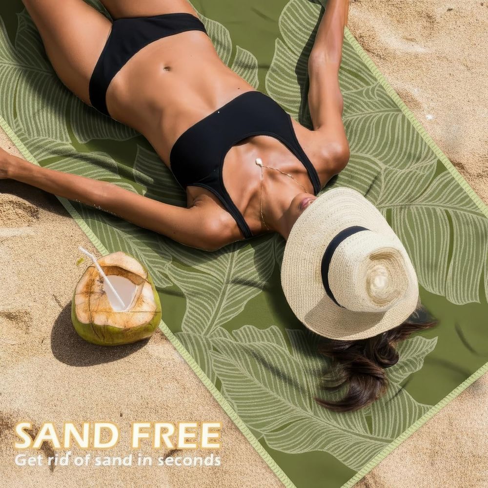 Large Quick-Dry Sand-Free Beac - Travel Towel Quick Dry 评论和价格