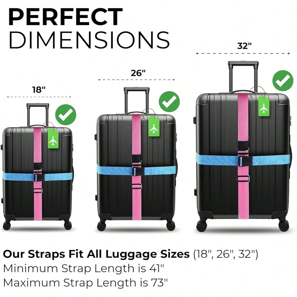 Luggage Strap Set with Luggage - Travel Accessories Luggage Straps 评论和价格