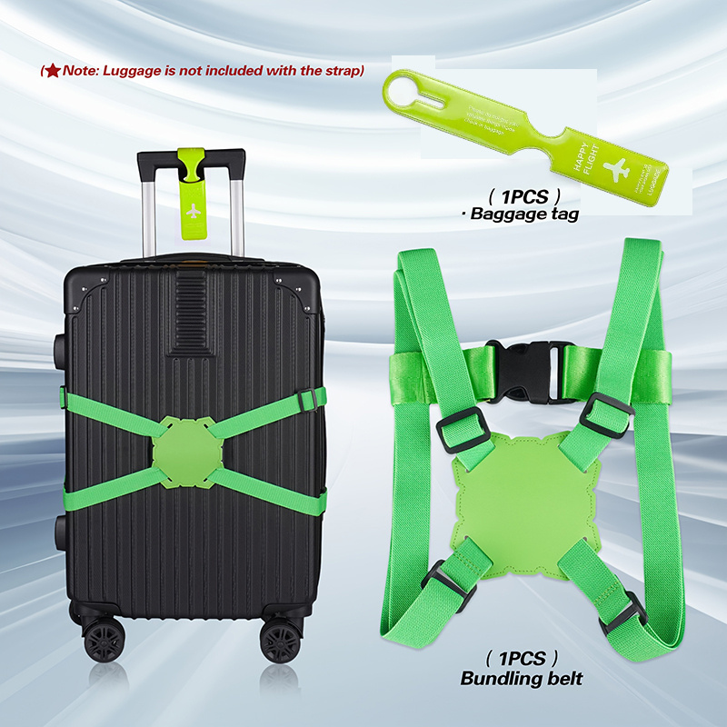 2-Piece Luggage Strap Set + Lu - Travel Accessories Luggage Straps 评论和价格