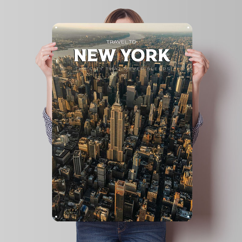 New York Travel Print Metal Si - Travel Accessories New York 评论和价格