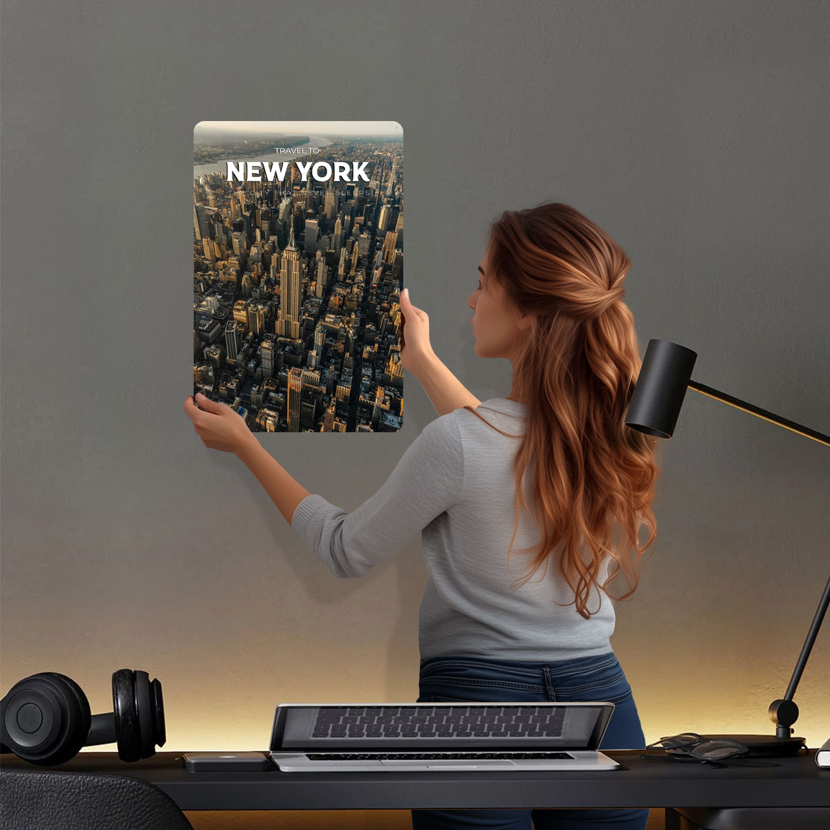 New York Travel Print Metal Si - Travel Accessories New York 评论和价格