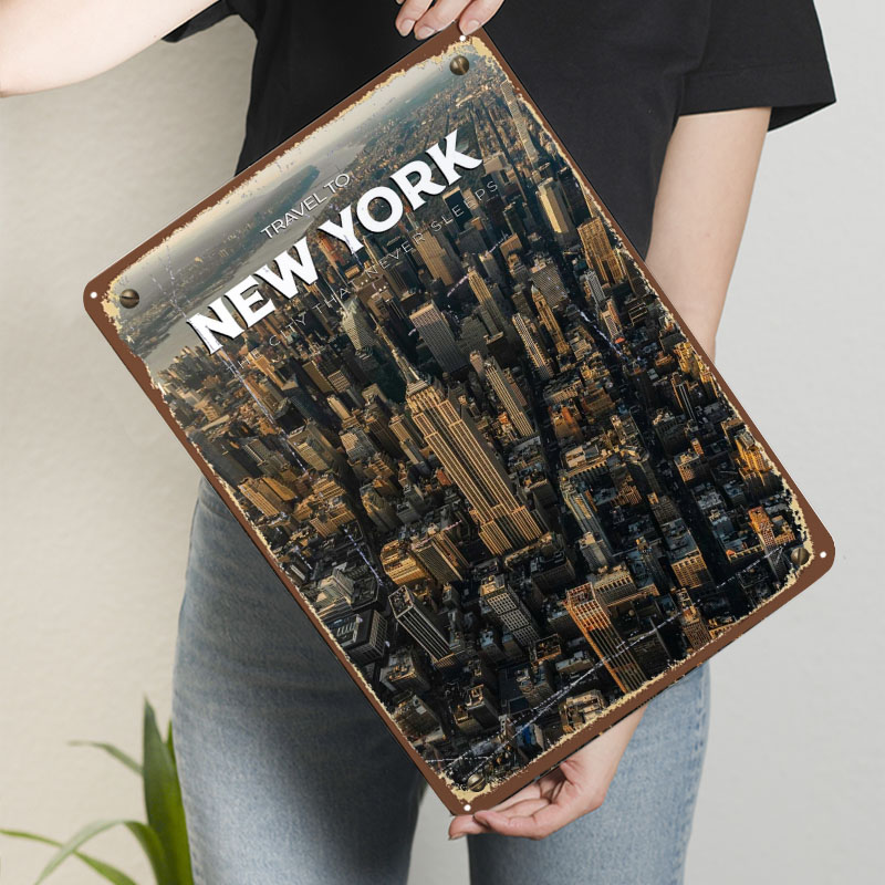 New York Travel Print Metal Si - Travel Accessories New York 评论和价格
