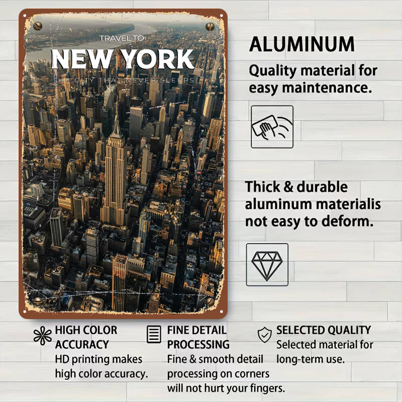 New York Travel Print Metal Si - Travel Accessories New York 评论和价格
