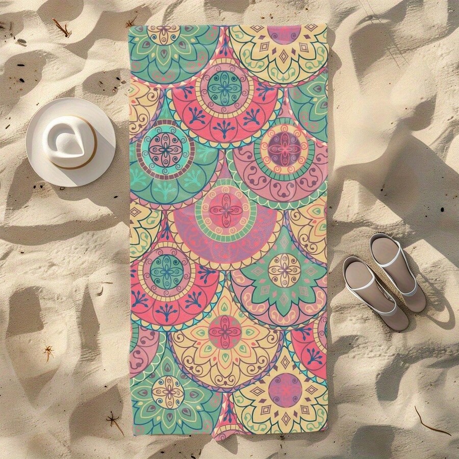 Vibrant Mandala Beach Towel Mi - Travel Towel Quick Dry 评论和价格