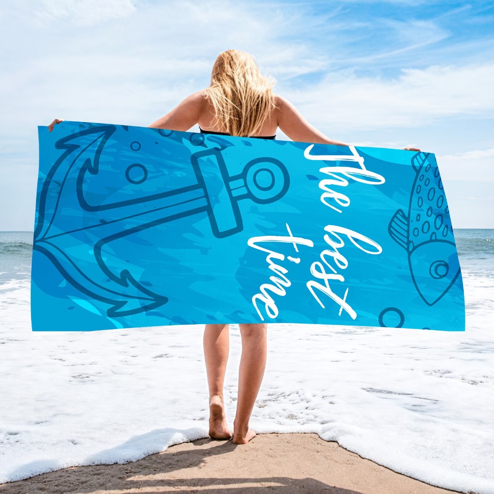 Anchor Beach Towel70x140CM Qui - Travel Towel Quick Dry 评论和价格