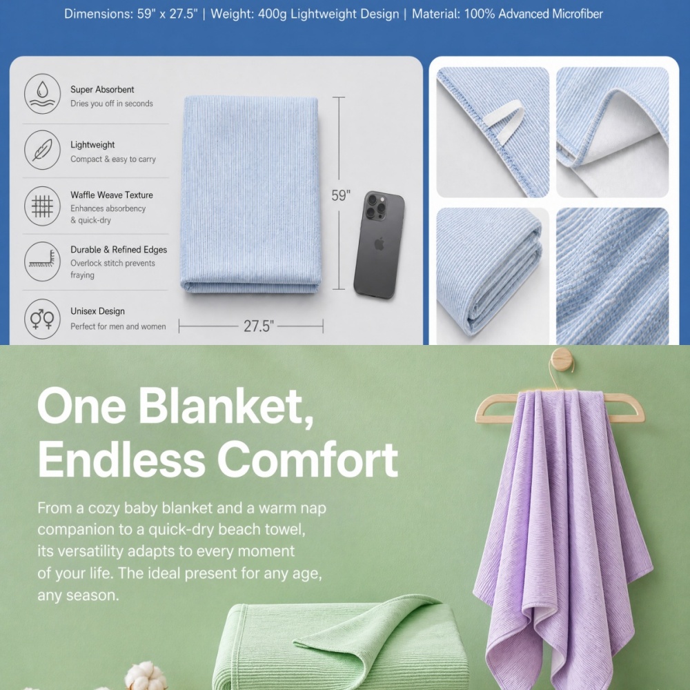 BRLPONVE 100% Cotton Striped B - Travel Towel Quick Dry 评论和价格