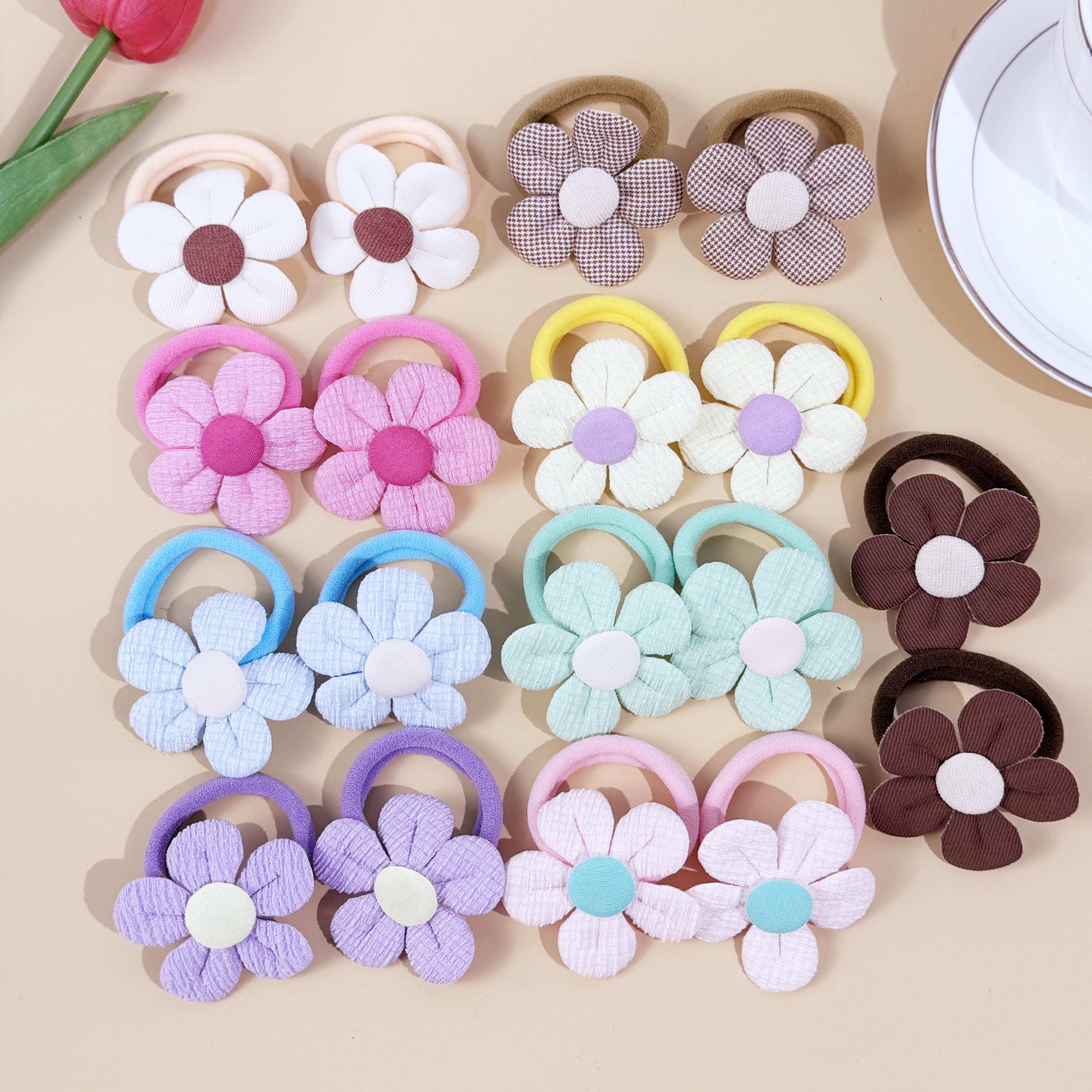 18pcs Sunflower Hair Ties Kids - Travel Accessories For 4 Year Old 评论和价格