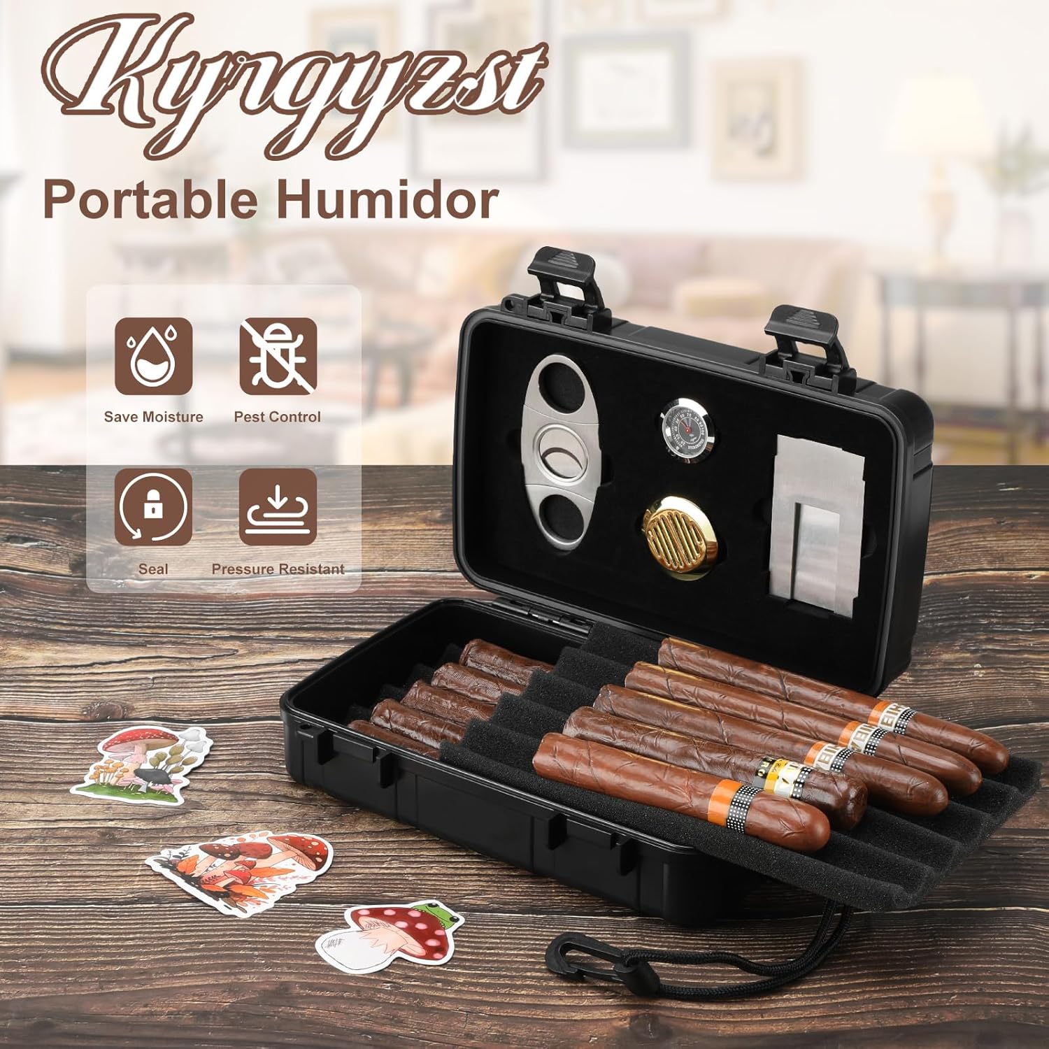 Portable Cigar Humidor Holds 1 - Travel Accessories 评论和价格