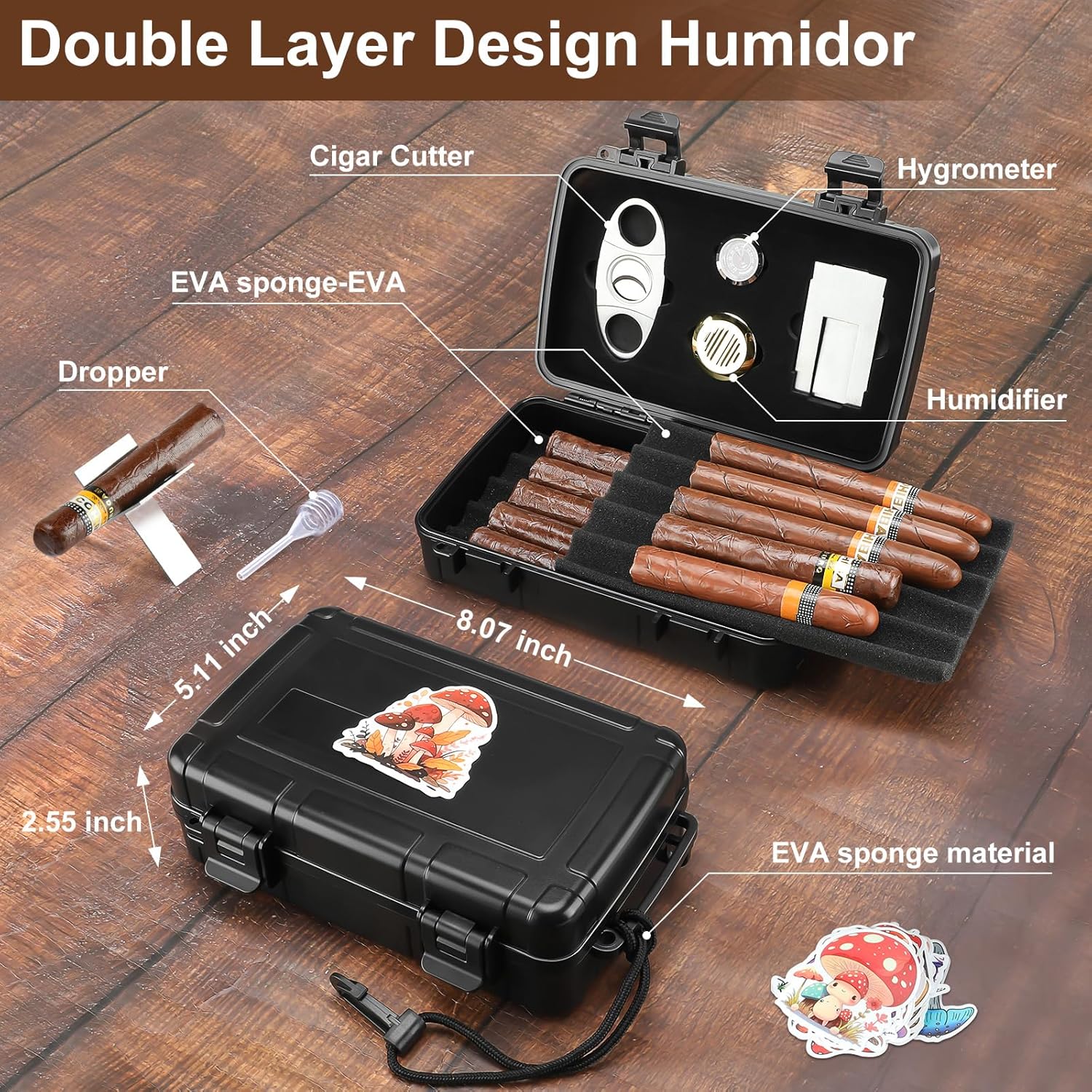 Portable Cigar Humidor Holds 1 - Travel Accessories 评论和价格