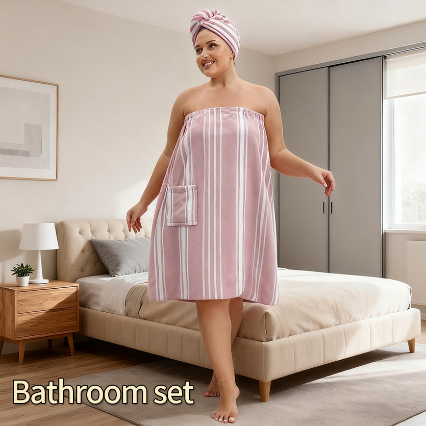 Luxury Striped Wearable Bath T - Travel Towel Quick Dry 评论和价格