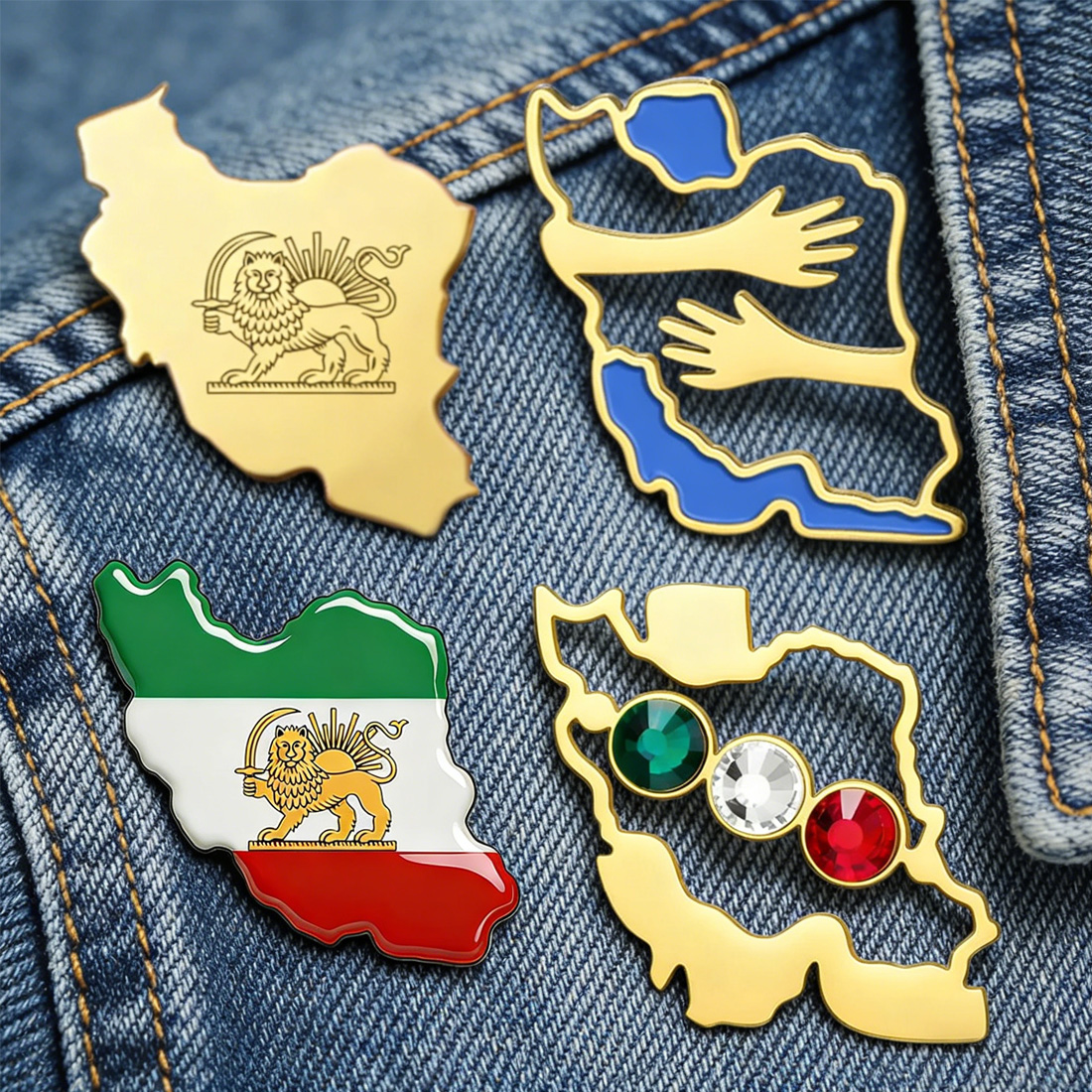 Dawapara Iran Map Shape Brooch - Travel Accessories To Gift 评论和价格