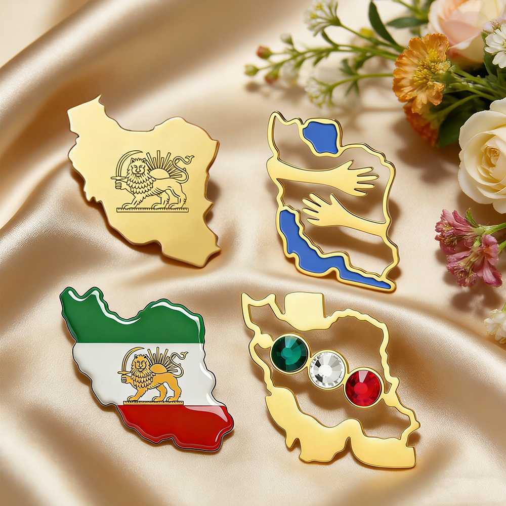 Dawapara Iran Map Shape Brooch - Travel Accessories To Gift 评论和价格