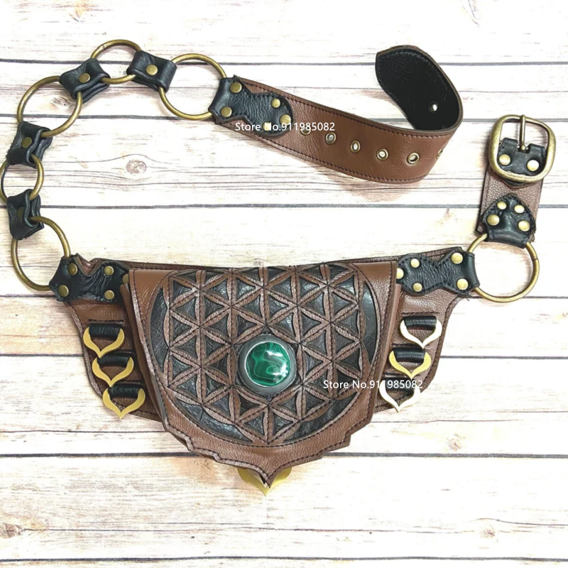 Medieval Steampunk Faux Leathe - Travel Accessories Hip Belt 评论和价格