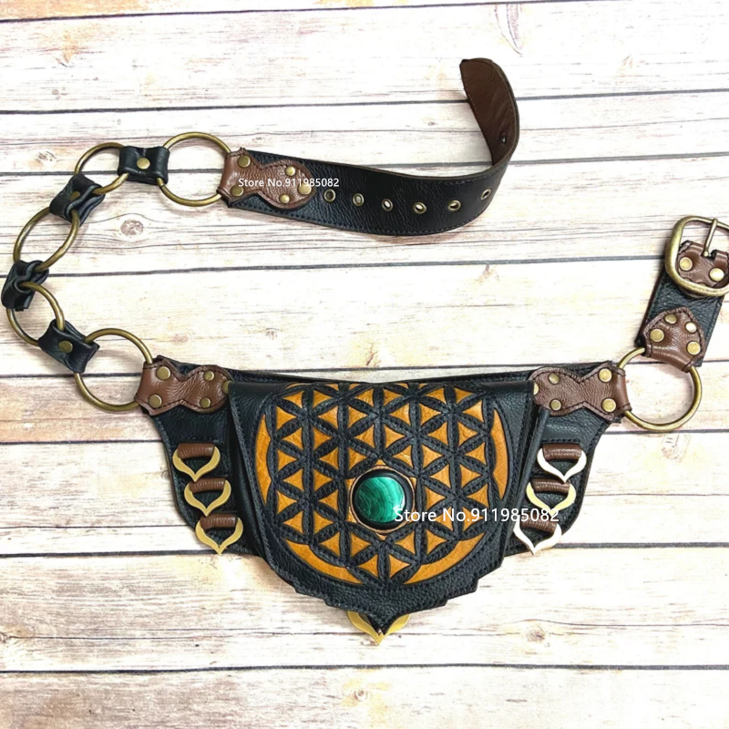 Medieval Steampunk Faux Leathe - Travel Accessories Hip Belt 评论和价格